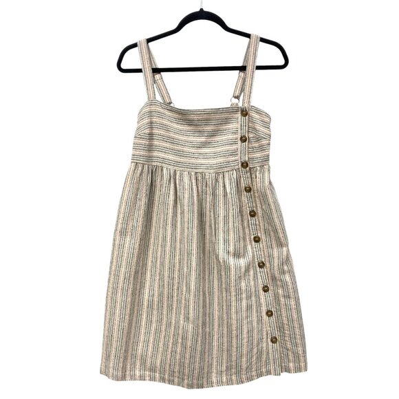 Hem & Thread Short Striped Sundress, Sz Small, High Waist, Straps, Smocking, NEW - Picture 1 of 9
